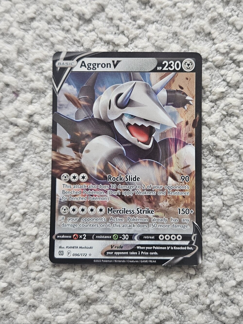 POKEMON TCG Card Aggron V Brilliant Stars Ultra Rare 096/172
